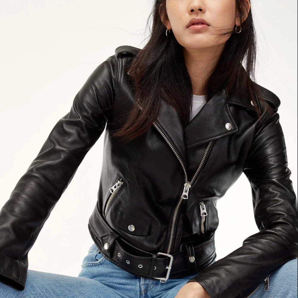 NWT Aritzia Talula genuine leather moto jacket